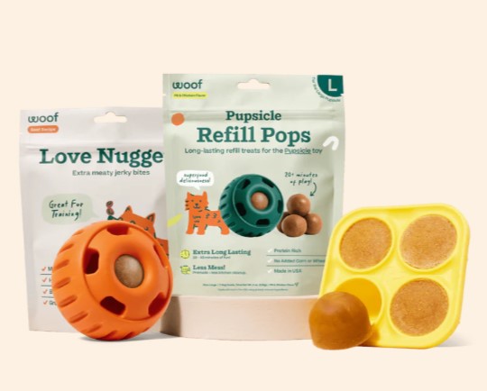 Woof Starter Pack featured in Tailorie's 2024 Holiday Gift Guide For The Pet Parent, the perfect introductory treat maker for new dog owners.