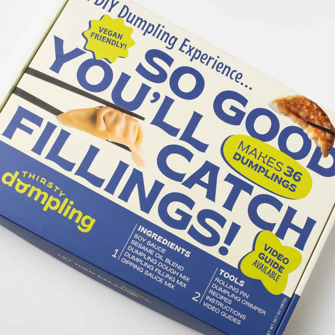 Thirsty Dumpling's gourmet dumpling kit featured in Tailorie's 2024 Holiday Gift Guide For The Guy In Your Life, a delicious experience for culinary enthusiasts.