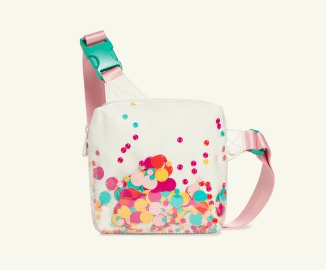 State Bags Lorimer Kids Fanny Pack in Metallic Rainbow Sequins featured in Tailorie's 2024 Holiday Gift Guide For The Kids, a stylish and practical accessory for little trendsetters.